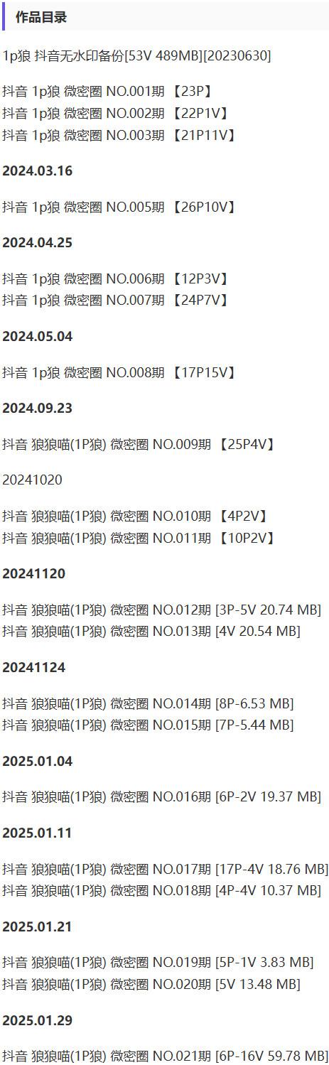 1p狼(狼狼喵) – 微密圈写真&视频合集【持续更新中】-1